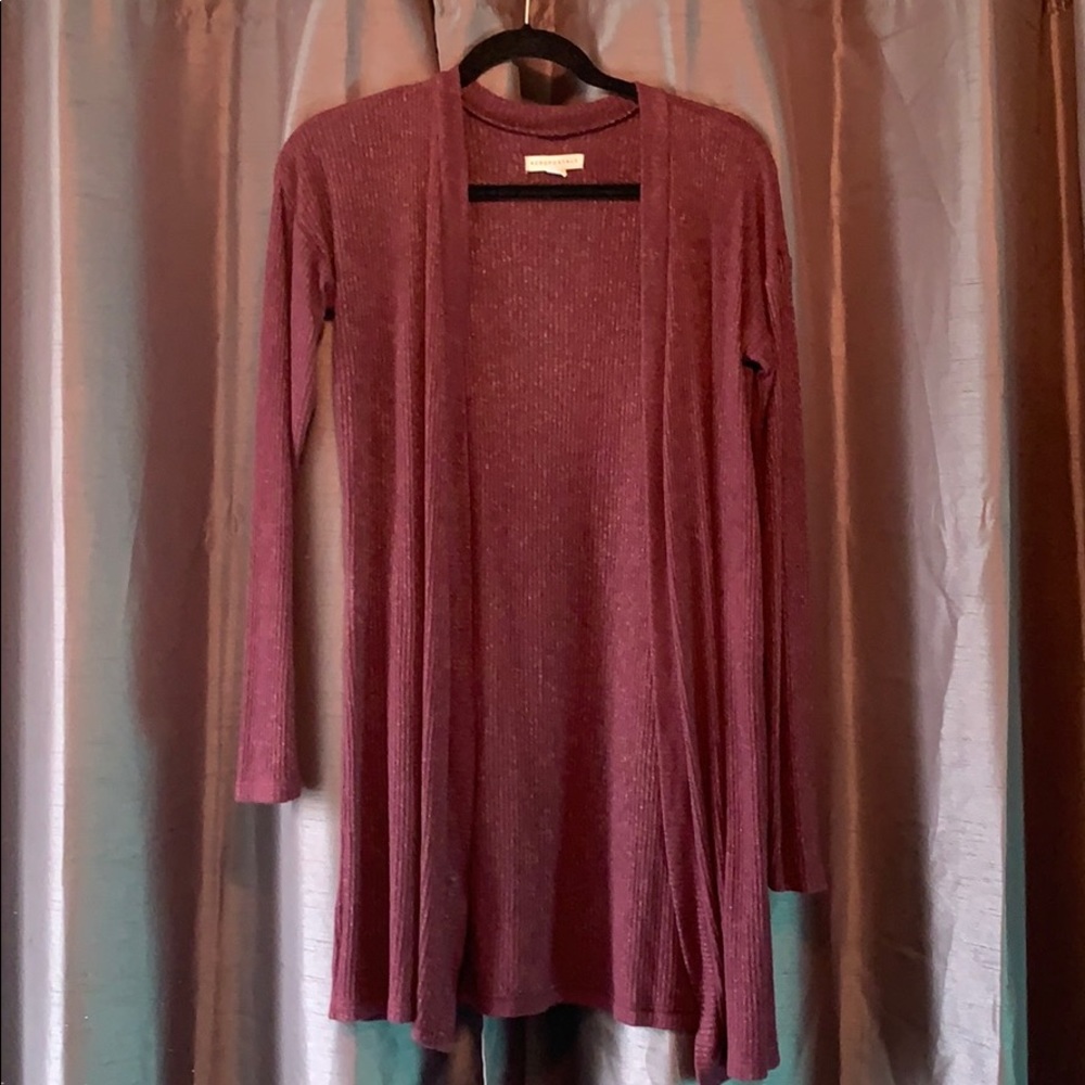 Long sleeve burgundy cardigan